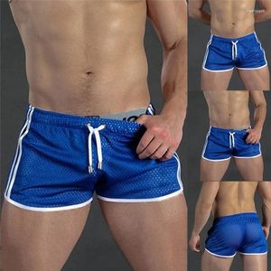 Men's Shorts Sports Gym Athletic Middle Trousers Elastic Band Man Soft Cotton Blend Running