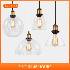 Pendant Lamps Modern Glass Light For Kitchen Dining Room Restaurant Bedroom Vintage Gray US Table Bedside Hanging Lamp Lighting Bar