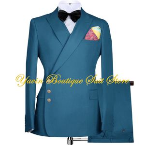 Formal Men's Suit Wedding Groom Tuxedo Jackets Pants Two-piece Set Elegant Man Blazer Custom Outfit