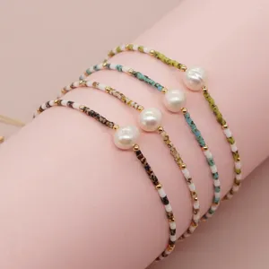 Link Bracelets Go2boho Minimalist Thin Tiny Jewery Seed Bead Freshwater Pearl Friendship For Women Vintage Design Boho Summer Beach