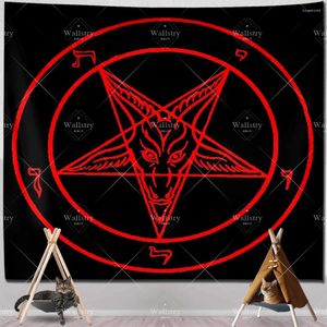 Hapentasyon Ters Pentagram Tarot Kart Goblen Duvar Asma astroloji Kehanet Büyücülük Estetik Oda Dekor Bezi