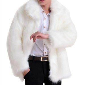 Mens Fur Jacket Imitation Designer Artificial Plush Autumn and Winter Medium Length Warm Cotton LFJB
