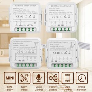 Smart Home Control Tuya WiFi Switch Module DIY Breaker 1 2 3 4 Channel Supports Way Voice Works med Alexa Google Alice