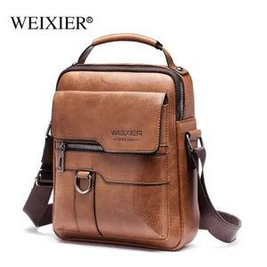 Men's Messenger Bag Brand designer PU Leather Retro Large-capacity Shoulder Bag Man Handbag Travel Backpack Sac 240118