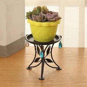 Ganchos mini bancada planta suporte de metal vaso decorativo vaso de flores rack interior ao ar livre suporte