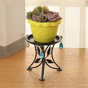 Hooks Mini Countertop Plant Stand Metal Potted Decorative Flower Pot Rack Inomhus utomhusfäste