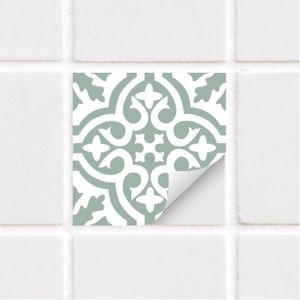 Funlife 20 20CM SelfAdhesive Sage Vintage Pattern Tile Stickers Printed Peel and Stick Home Decal Kitchen Wall Sticker 240123