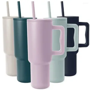 Water Bottles Handle Insulated Vacuum Cup Straws Stainless Steel Coffee 40oz Bingba Car Large Capacity