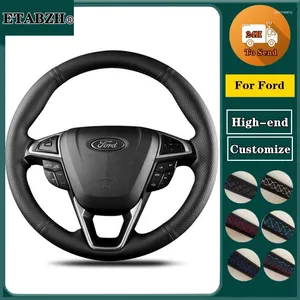 Steering Wheel Covers Braid Car Cover For Ford Mondeo Fusion 2013 -2024 EDGE Customize Microfiber Leather Wrap Accessories