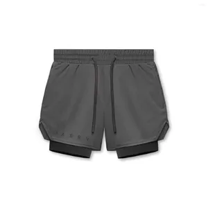 Pantaloncini da uomo Jogger Sport estivi Fitness 2 in 1 Doppio strato Asciugatura rapida Pantaloni da spiaggia per allenamento da basket all'aperto