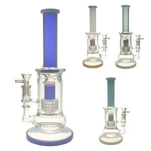 Vidro Hookah Bong/Rig/Bubbler Altura: 11 polegadas com perc e tigela de vidro GB083 (4 cores)