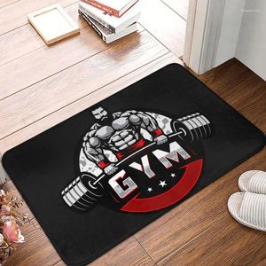 Carpets Custom Bodybuilding Gym Doormat Non-Slip Entrance Bathroom Kitchen Door Floor Mats Fitness Muscle Garden Rug Carpet Footpad