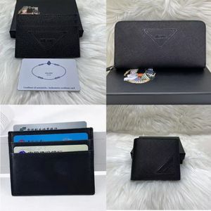 Titulares de cartão Designer Triângulo Chave Bolsa Moda Bolso Organizador Mulheres Mens Coin Bolsas Vintage Passaporte Titulares Bolsa de Couro Carteira com Caixa