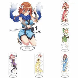 Keychains Japan Anime Quintessential Quintuplets Nakano Ichika Cosplay Akryl Action Figur Nino Miku Stand Model Desk Decor Fans gåva gåva