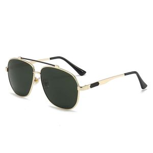 Óculos de sol de feixe duplo elegantes para dirigir ao ar livre, óculos de sol com caixa resistente a UV, novos óculos masculinos