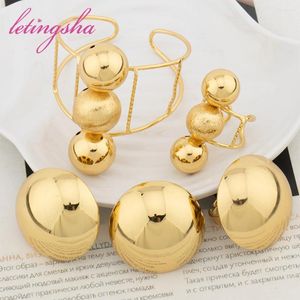 Halskette Ohrringe Set Mode afrikanischen Schmuck Gold Farbe Ringe Dubai klassische Perlen Armband große Sets Hochzeiten Schmuck Geschenke