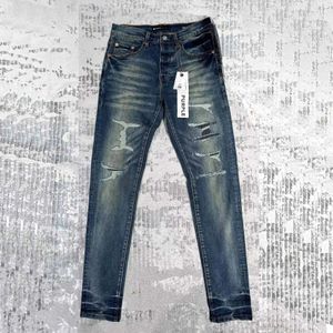 Designer lila jeans ksubi jeans smala fit byxor lila märke jnco jeans hål 2023 ny stil baggy jeans broderi själv odling små fötter mode 518