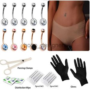 Labret Lip Piercing Jewelry Belly Button Piercing Kit With Needle Pack Nose Septum Body Piercing Tool Kit Ear Tragus Nipple Eyebrow Labret P