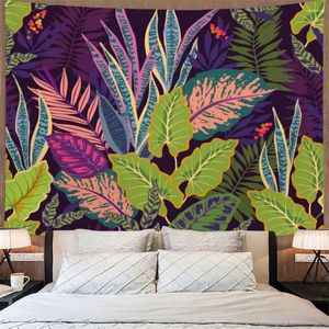 Tapisserier växt tapestry vägg hängande rum dekor tropiska lämnar blomma landskap bakdropp sovrum hem dekoration estetik