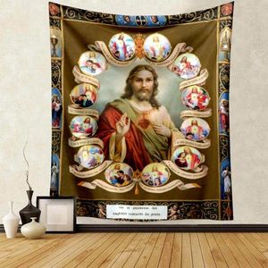 Tapisserier jungfru Maria Mary Tapestry Jesus religiös kristen mamma julklapp jubileum