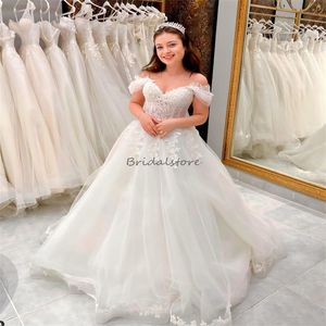 Princesa fora dos ombros vestidos de casamento 2024 apliques rendas boho vestido de noiva uma linha até o chão tule país rústico vestidos de noiva jardim vestidos novias robe mariee