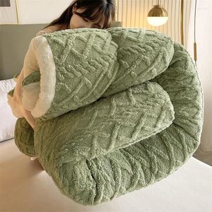 Blankets Soft Super Thick Winter Warm Blanket Artificial Lamb Cashmere Weighted For Beds Cozy Thicker Warmth Quilt Comforter