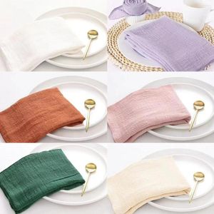 Table Napkin 30X30 Cm Cotton And Linen Plain Folded Flower High-end Restaurant Square Cloth Mat Dinner Decoration