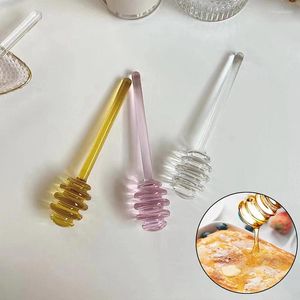 Spoons 13.6cm Handle Glass Honey Spoon Kitchen Gadget Jar Coffee Stirring Bee Dipper Stirrer Muddler