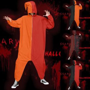 Men's Pants Male And Womale Halloween Funny Print Hooded Pullover Zipper Pajamas Party Onepiece Men Suit Set Express Body