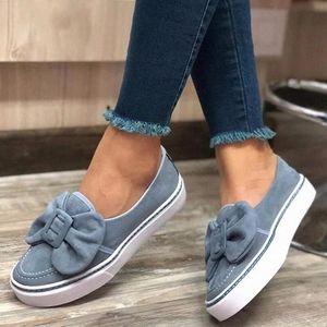 Kadın Bow Flats Bayanlar Yürüyüş Ayakkabıları Üzerinde Kayıyor Kadınlar Flock Loafers Spor Ayakkabıları Sıradan Kadın Kadınlar Yeni Moda X50R X5F9#