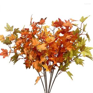 Dekorativa blommor Artificial Maple Branch Harvest Festival Thanksgiving Autumn Color Leaf Interior Decoration Vase Arrangement