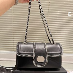 Designer Metal Chain Chain Bag Crossbody Bag Women's Chain Stricked Shoulder Bag Luxury Maillard Colored Leather Shoulder Bag Handväska quiltad väska Mini Telefonpåse Makeup Bag