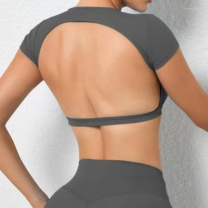 Aktywne koszule Hearuisavy sport oddychający trening sportowy Fitness Fitness Bez pleców joga podkładki na piersi Sport Tops Gym Kobiety