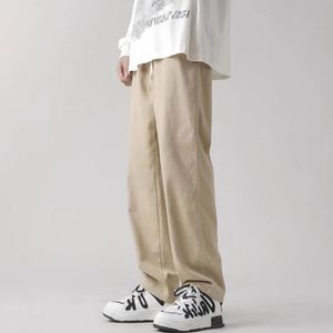 2023 Spring Casual Pants Men Cotton Solid Color Business Fashion Slim Fit Khaki Thin Trousers Mens Long Pant 240125