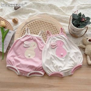 Rompers Born Baby Girls Blocking Bunny Jednostocyosny Bodysuits dla dzieci niemowlę 0-24m na lato 2024-Perfect Your Little Bunny!