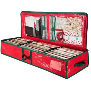 Storage Bags Gadgets Bag Christmas Wrapping Paper With Partitions Pockets For Ribbon Accessories