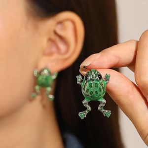 Brincos pendurados engraçado sapo verde para mulheres criativo bonito moda vintage piercing orelha studs estética y2k jóias acessórios