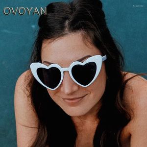 Sunglasses OVOYAN Heart Oversized Women 2024 Brand Designer Eyewear Women/Men Vintage Love Glasses Female Shades Oculos De Sol