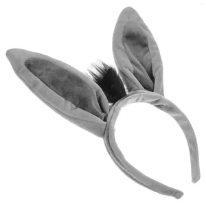 Bandanas Animal Donkey Ear Headbands Party Favors Zoo Costume Headband Jungle Plush Hair Hoop Adult Kid Holiday