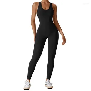 Aktiv uppsättningar Fashion Gym Romper Backless Set Fitness Bodysuit Siamese Sportwear Women Jumpsuit Soft Bekväm med ett stycke Play-dräkt Yoga kostym