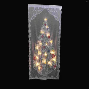 Занавес Рождественские светящиеся шторы для дверей, кружевной кулон, Рождественский орнамент, праздничный декор, уникальный подвесной стиль из полиэстера