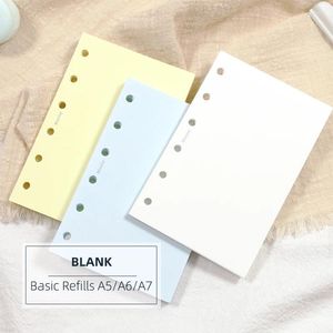 MyPretties 40 Sheets Basic Colorful Blank Refills A5 A6 A7 Filler Papers 120G For 6 Hole Binder Organizer Notebook N.1166