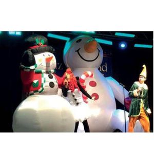 wholesale LED Luminous Christmas Decorations 6m 20ft Giant Inflatable Snowman Ornaments Outdoor Snow Woman Yard Garden Props