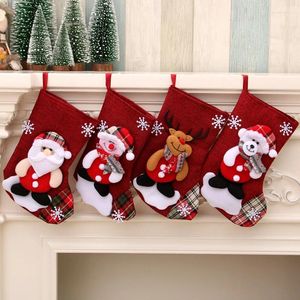 Christmas Decorations Year Stocking Sack Xmas Gift Candy Bag For Home Navidad Sock Fireplace Tree Decor