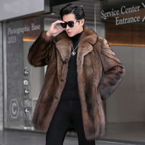 Mink Coat Mens hela mitten av längden Kull AMERICAN FISK PUL INTEGRATED UNGDOMSTREND 5HQE