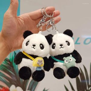 Party Favor Cute Satchel Panda Doll Pendant Keychain Bag Ornament Plush Toy Gift