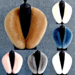 Scarves Winter Faux Fox Fur Collar For Women Men Neck Warmer Detachable Scarf Shawl Coat Jackets Hoods Thick Warm Neckerchief