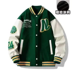 Men's Jackets Letter Printing Baseball Jacket Suit Fashion Single Breasted Loose Cardigan Coat