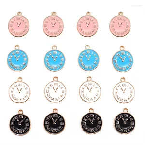 Charms 15st 17 15mm Fashion Fun Clock Double Emalj Charm Pendant For DIY Jewelry Halsband Armband som gör tillbehör grossist