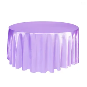 Table Cloth 10pcs Round Tablecloth Wedding White Solid Color For Birthday Party Cover Satin Overlay Home Decor